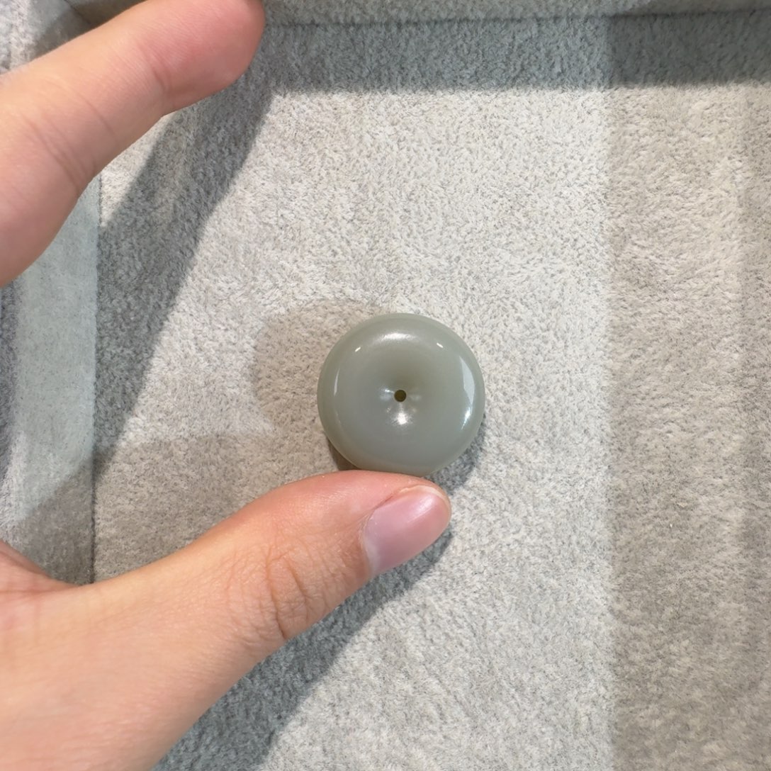 和田玉未镶嵌吊坠(赠链)新疆料精品平安扣28.7✖️11.4且末蓝