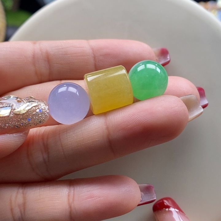 翡翠吊坠(不含链)未镶嵌翡翠冰彩珠
