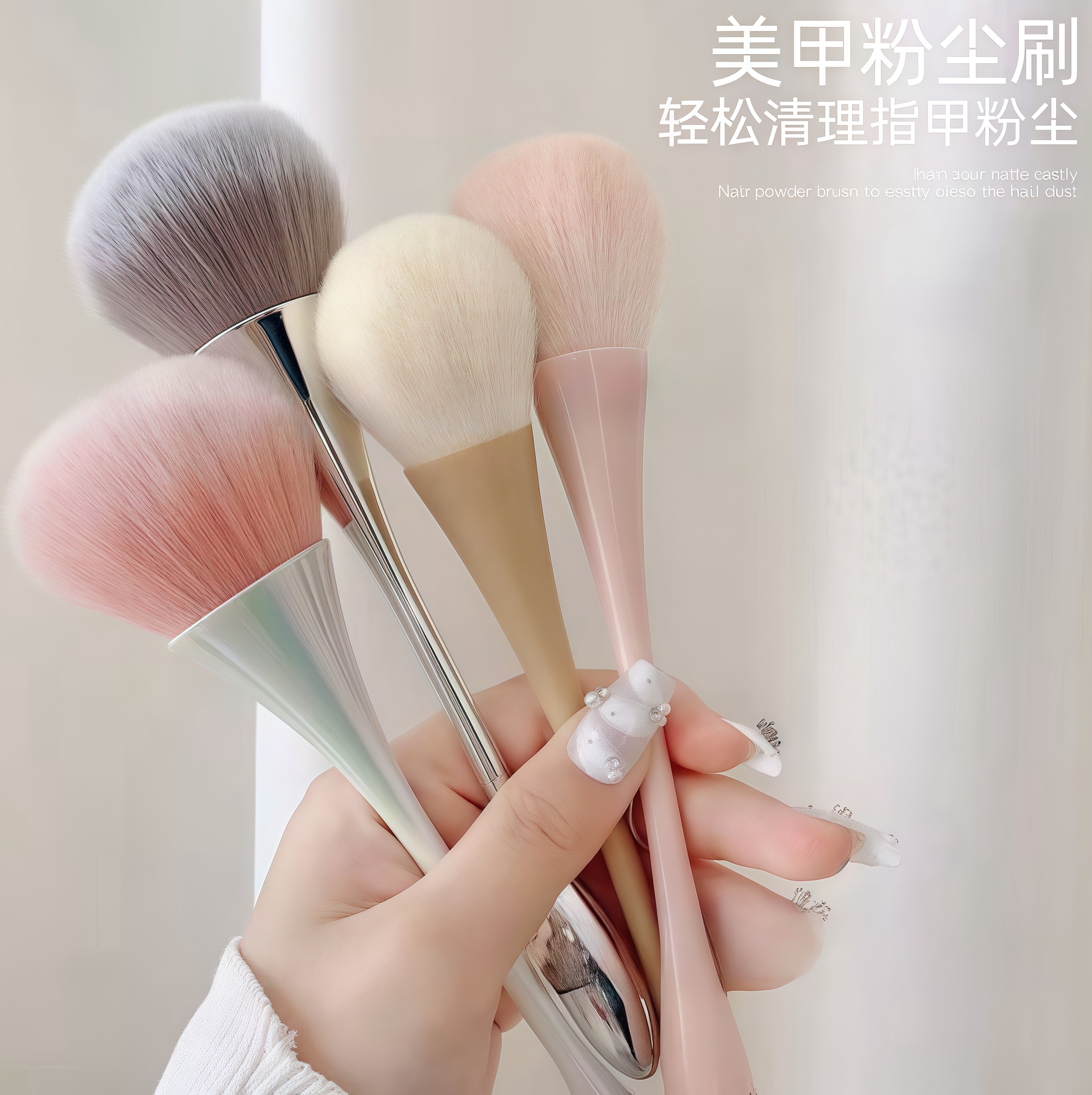 日式美甲粉尘刷小蛮腰软毛散粉腮红化妆刷指甲打磨灰尘刷美甲工具