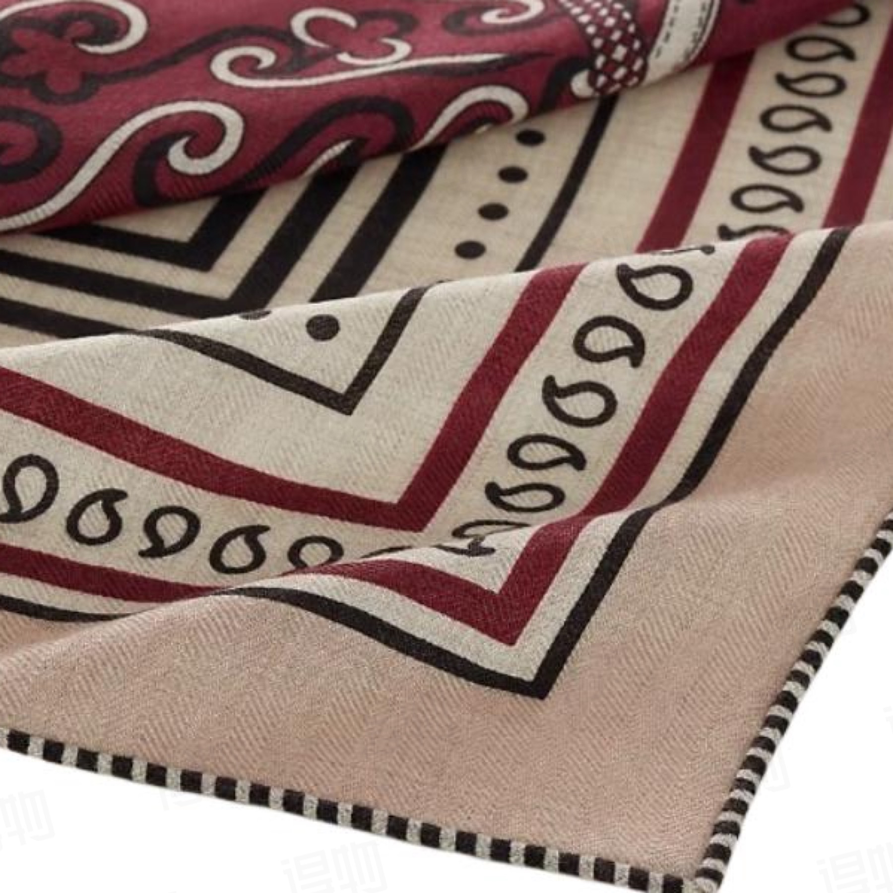 双面【庆典】135*135方巾真丝羊毛羊绒披肩 四季款