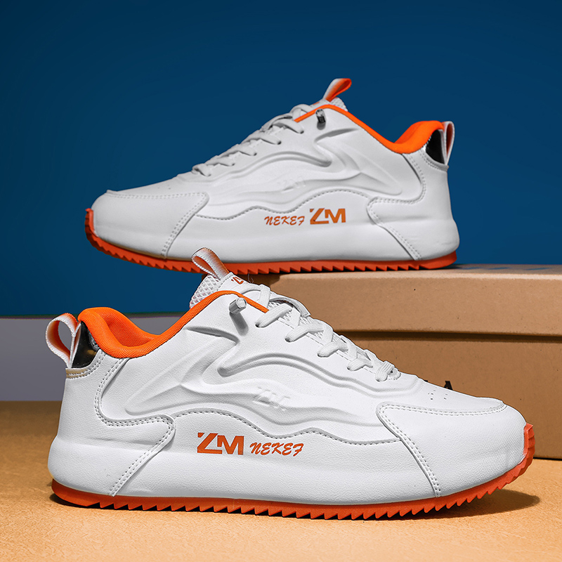 ZM内增高运动5D定型时尚休闲鞋全皮男士潮鞋百搭厚一脚蹬豆豆鞋男