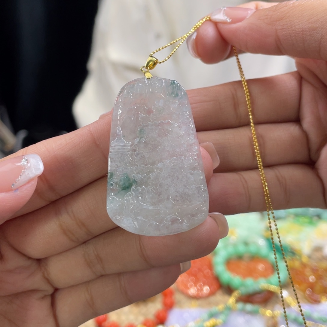 翡翠颈饰未镶嵌代编织