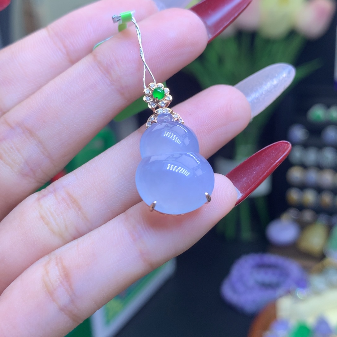 翡翠颈饰18K金镶嵌天然