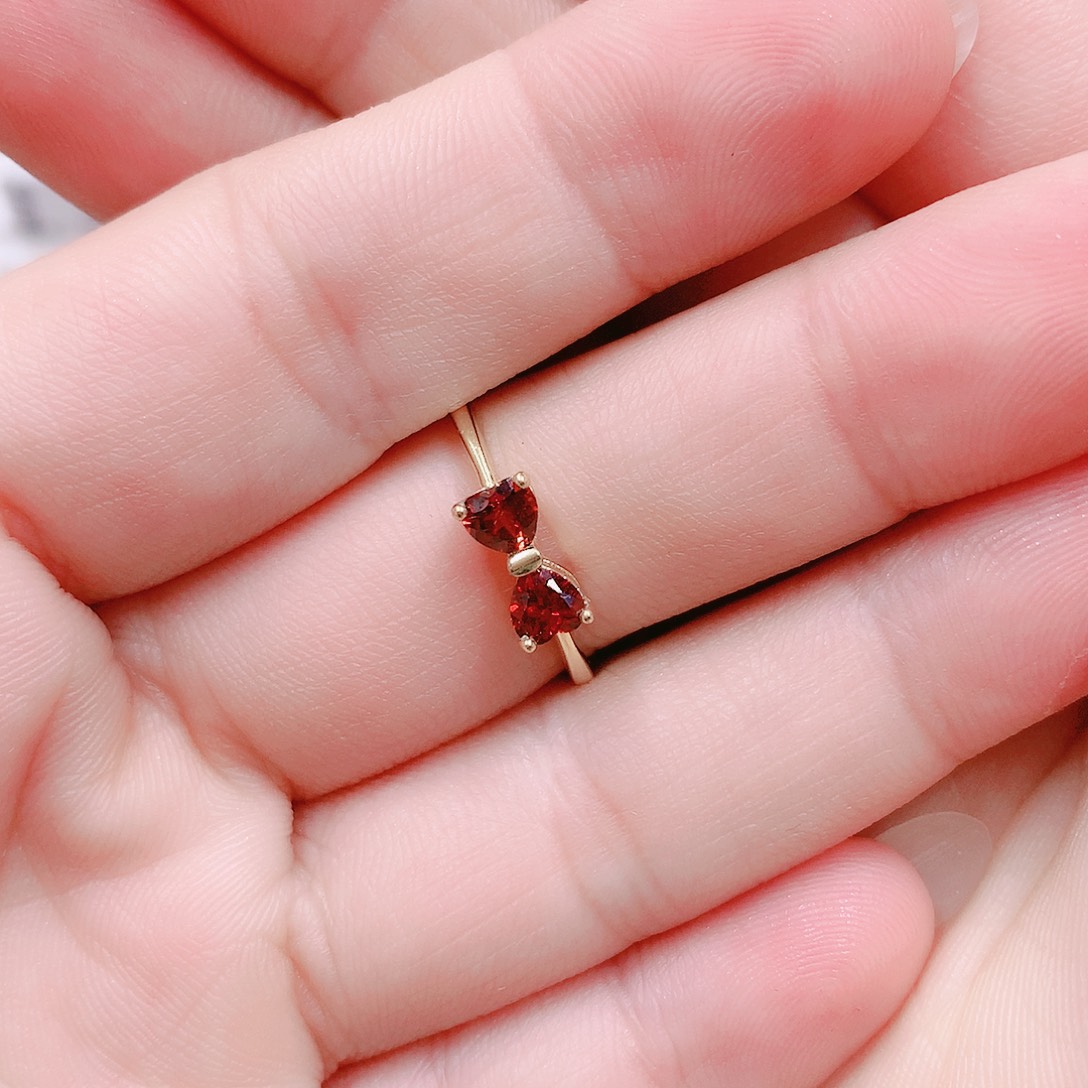 石榴石戒指银S925镶嵌