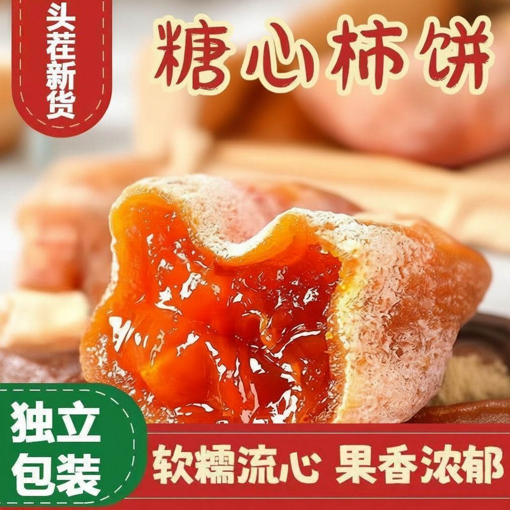 【糖心柿饼正宗流心】陕西富平农家老树柿饼软糯香甜霜降柿子饼特产