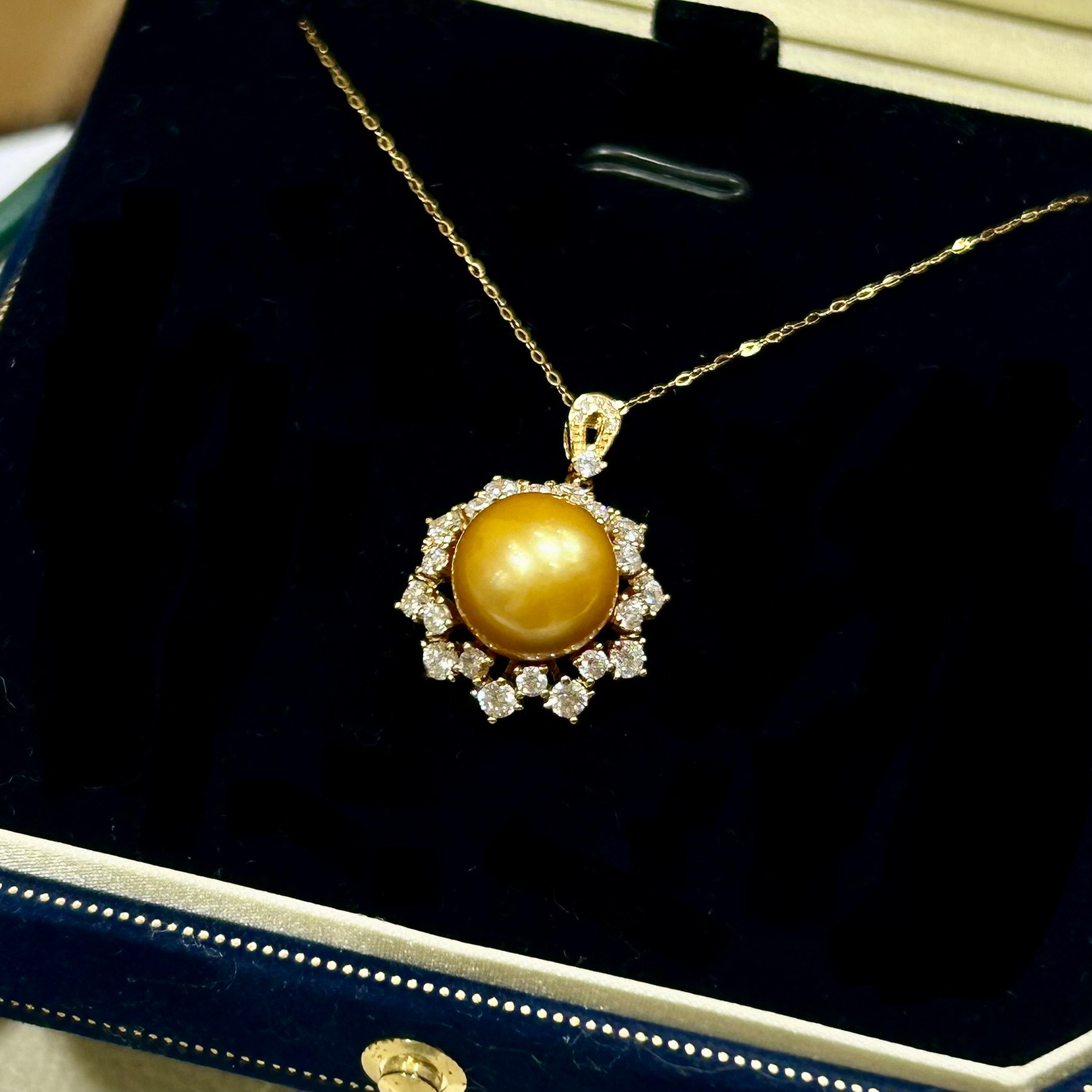 【小彤专属】【耀阳】天然海水珍珠金珠10-12吊坠多样性/发一RY8221