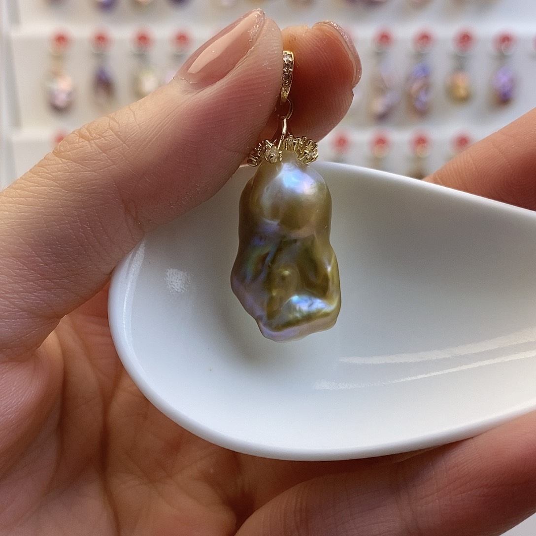 淡水珍珠颈饰银S925镶嵌