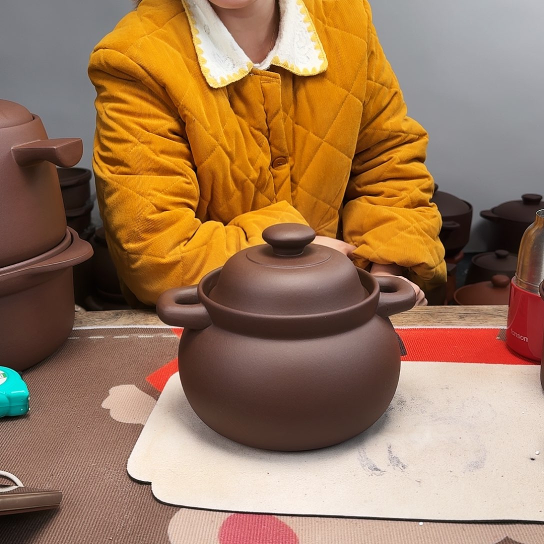 紫砂砂锅2升微微瑕