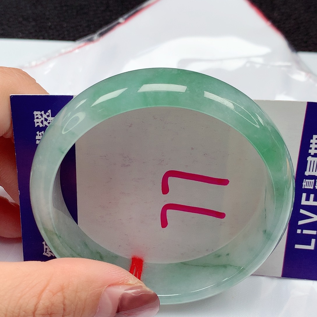 翡翠手镯未镶嵌55圈缅甸天然翡翠A货