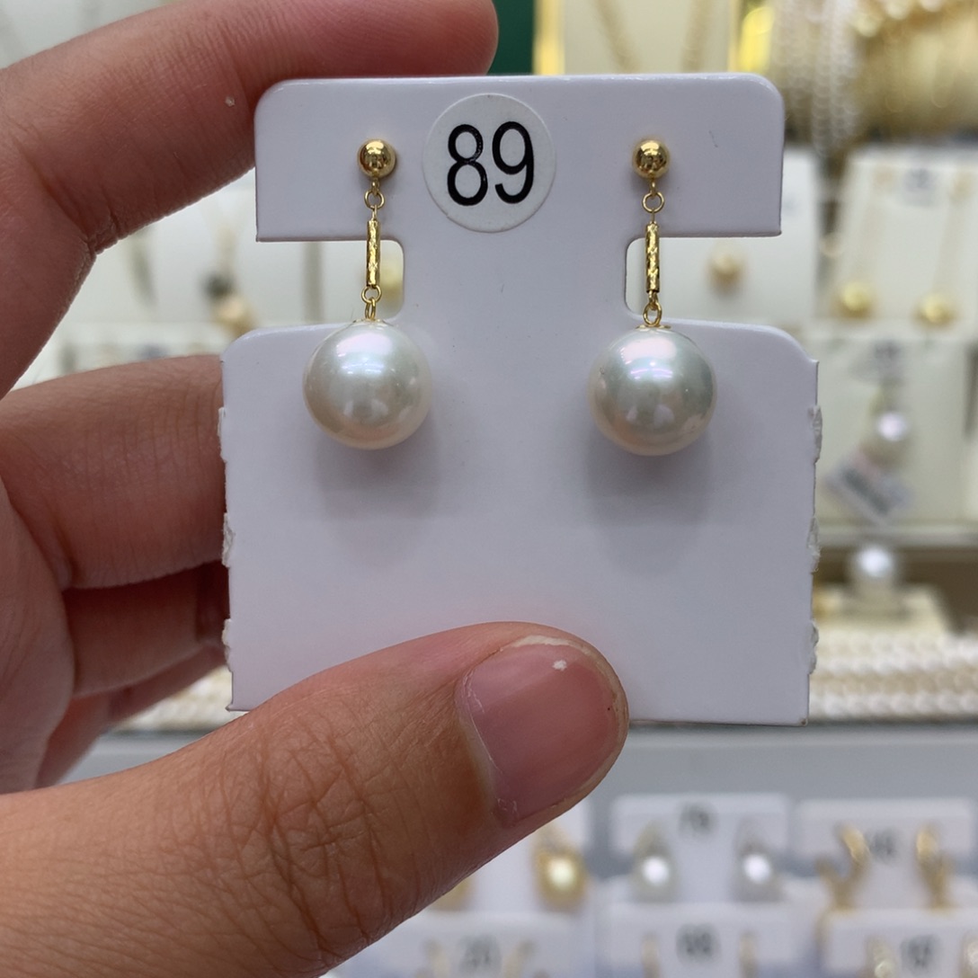 18K金镶嵌淡水珍珠耳饰