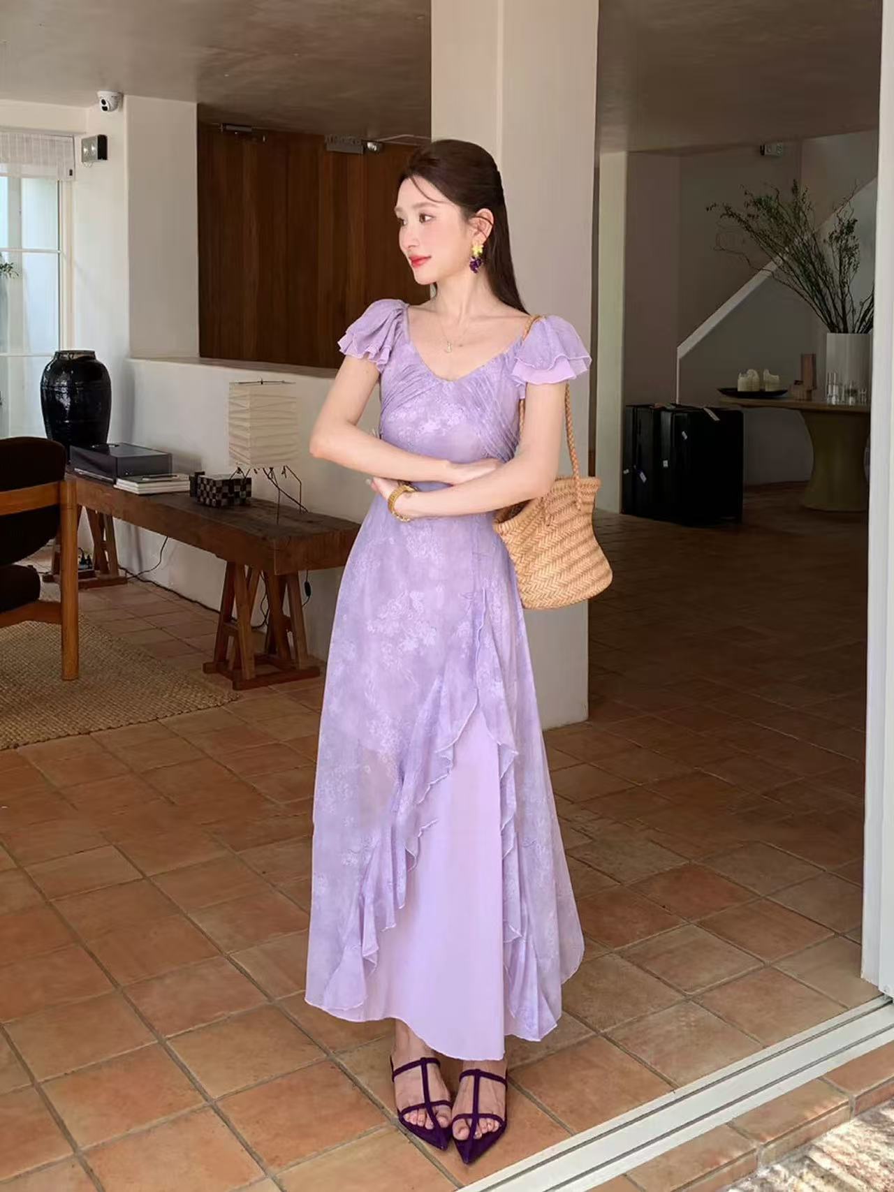 女装新款设计感小众国风中式显瘦气质不规则显身材连衣裙 12259 K