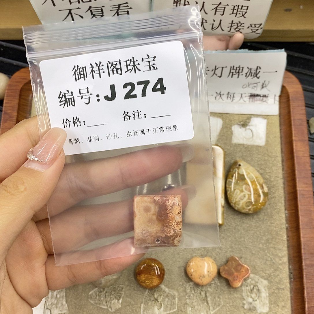 硅化珊瑚（珊瑚玉）未镶嵌颈饰多****士