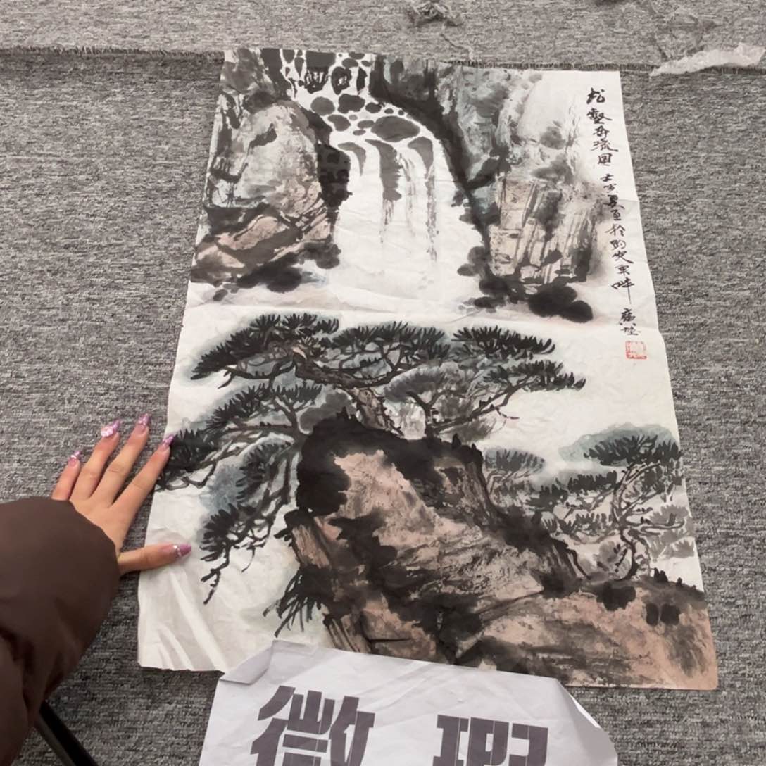 国画谢兆兴老师绘画四尺三开微瑕绘画