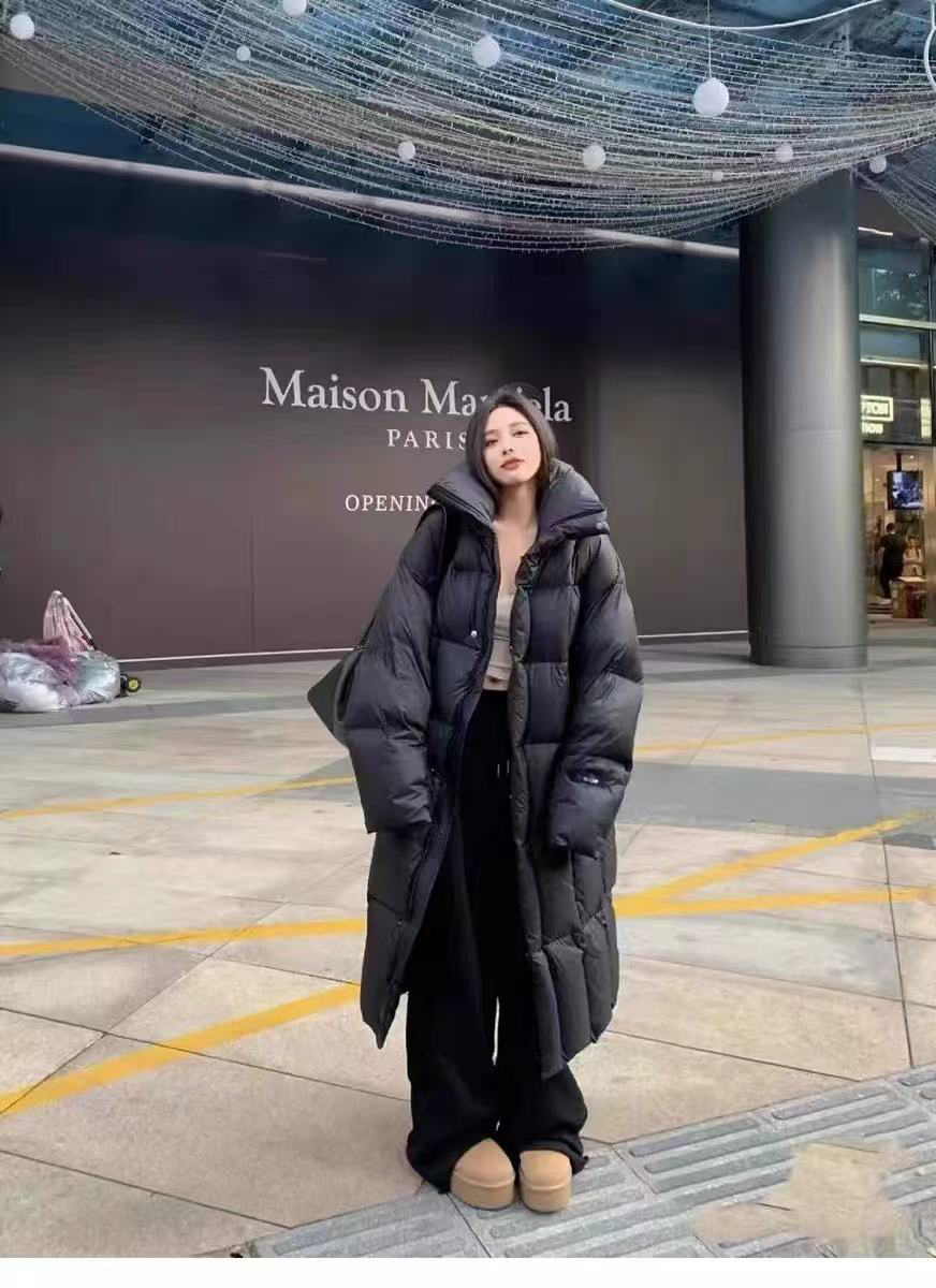 2024年新款长款韩版泡芙过膝字母刺绣时尚冬季鹅绒服