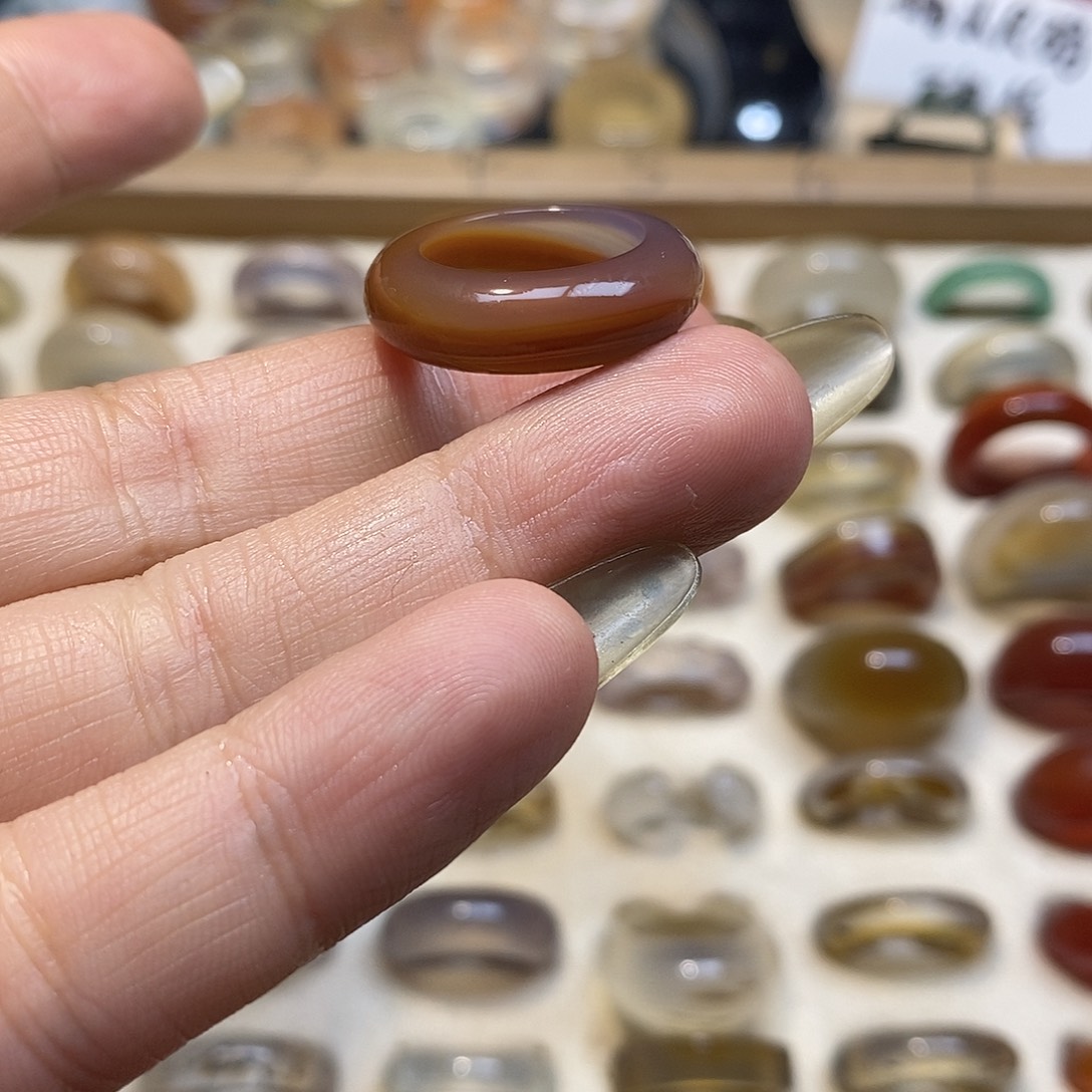 玛瑙/玉髓未镶嵌戒指A25港11不退换