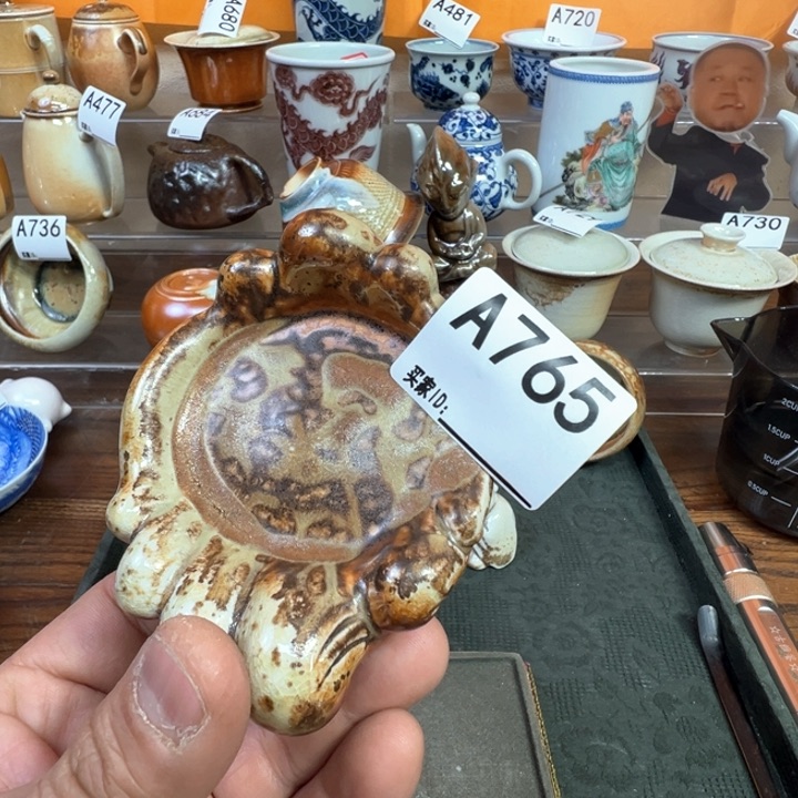 摆件765景德镇手工柴烧杯托 福利