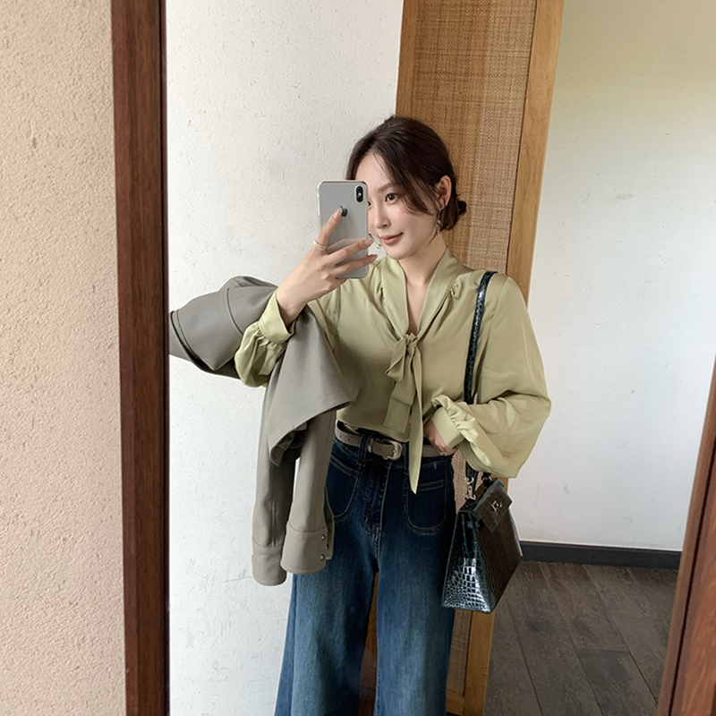 法香衬衫系列 高智姐感穿搭 气质通勤飘带衬衣 QC243007