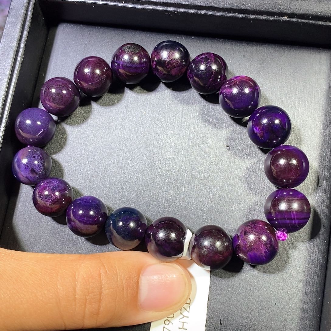 苏纪石（舒俱来）未镶嵌南非老矿舒俱来老油紫圆珠单圈