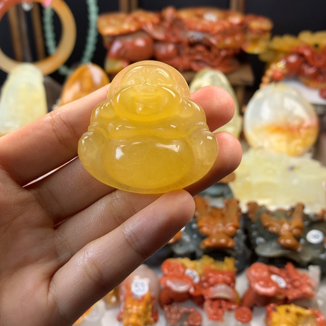 石英质玉（黄龙玉）挂件未镶嵌