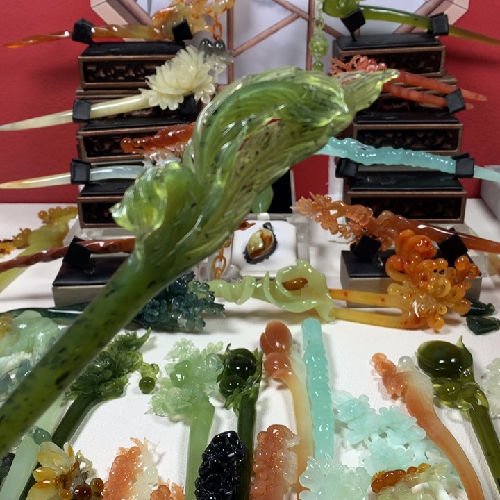 蛇纹石玉发簪未镶嵌