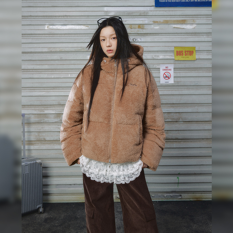 【云c专属】UNIFREE毛绒连帽羽绒服新款90绒U244Y529E1E1