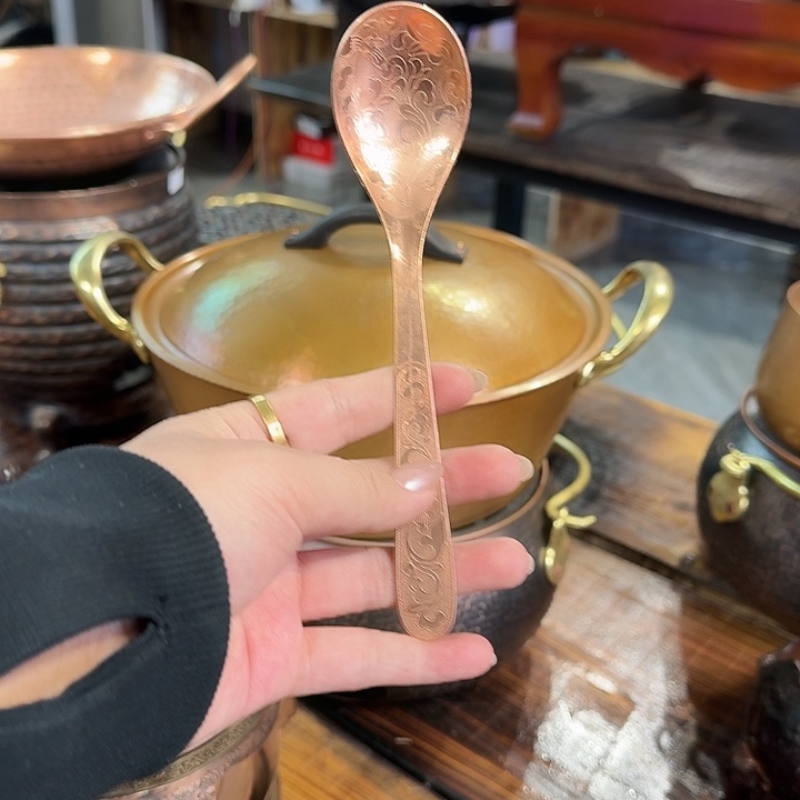 紫铜手工制作摆件一个勺子