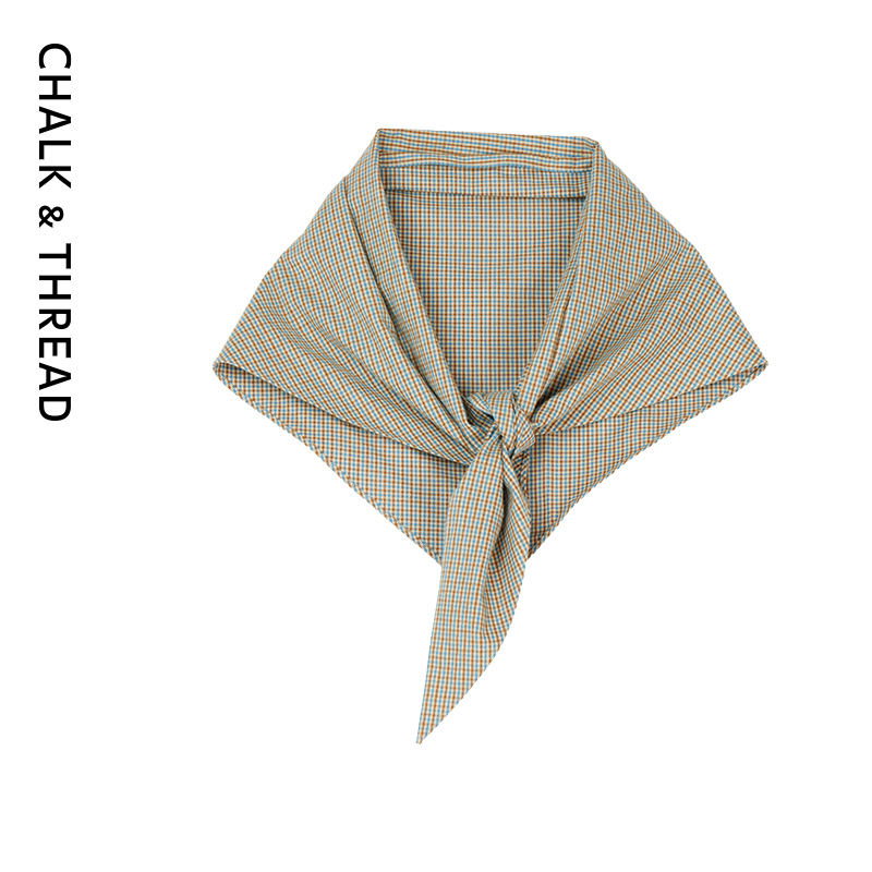 CHALK&THREAD格纹三角巾百搭围巾