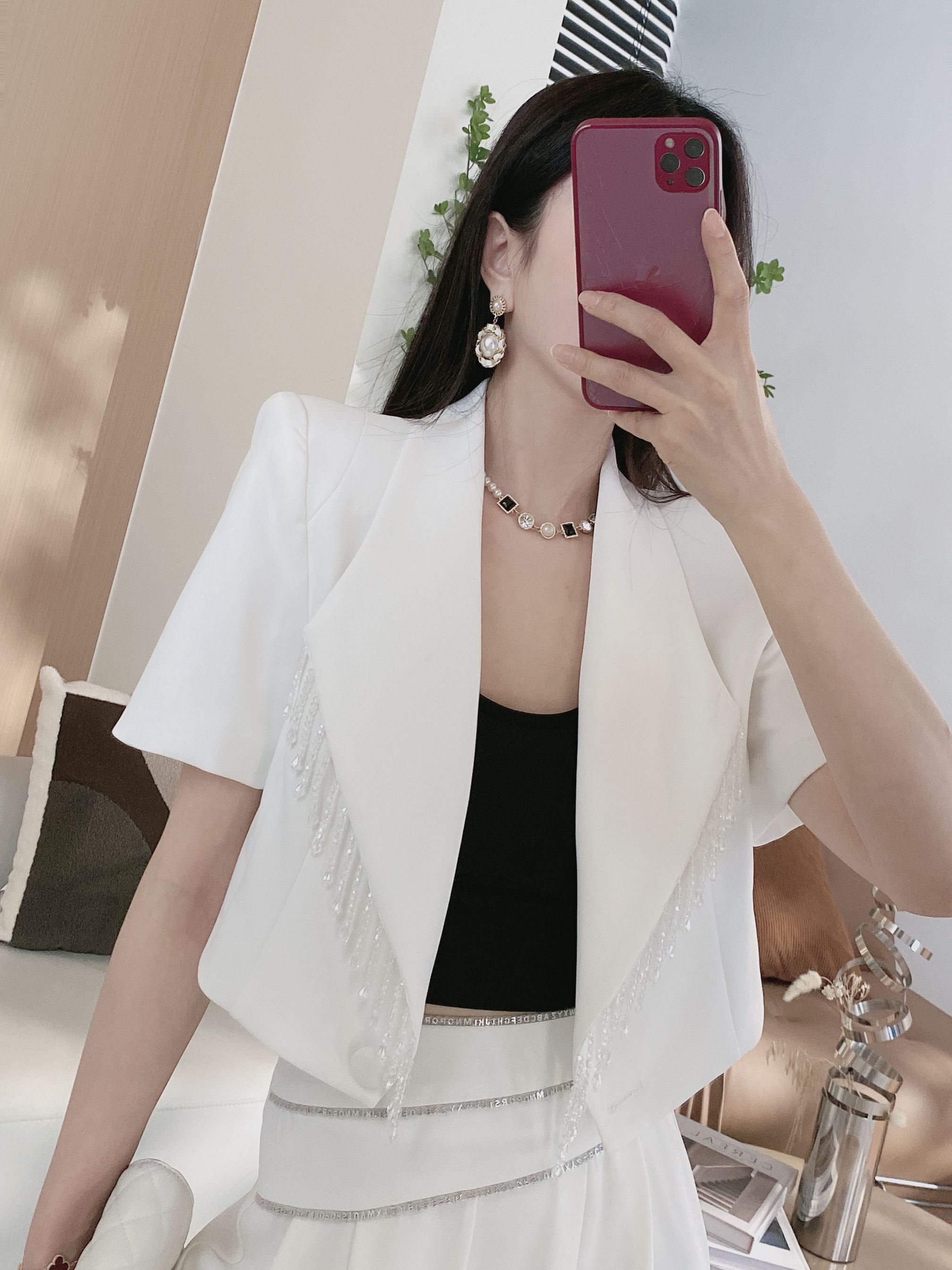 W【流苏西装】短款时尚流苏款西装6593