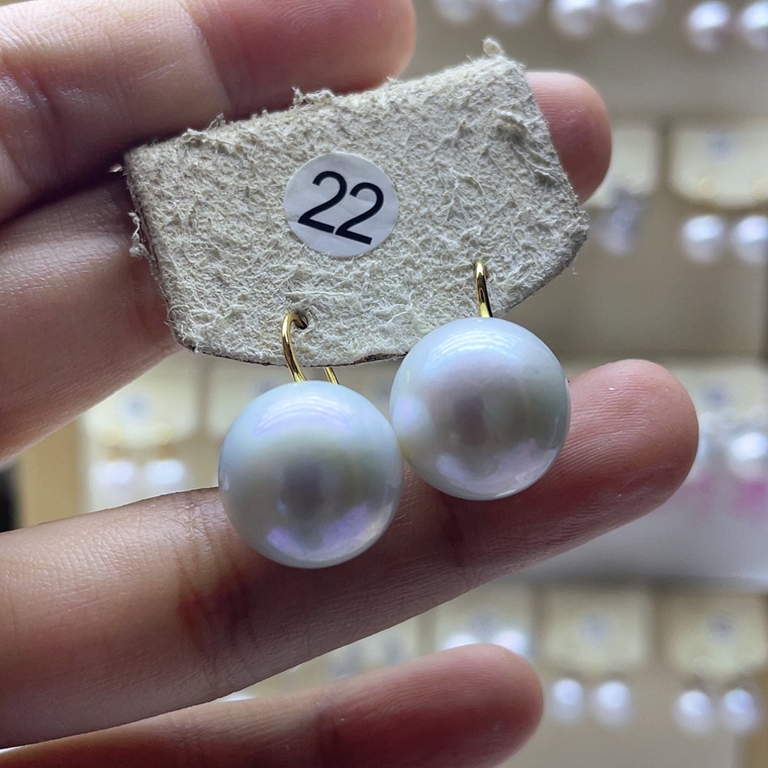 银S925镶嵌淡水珍珠耳饰