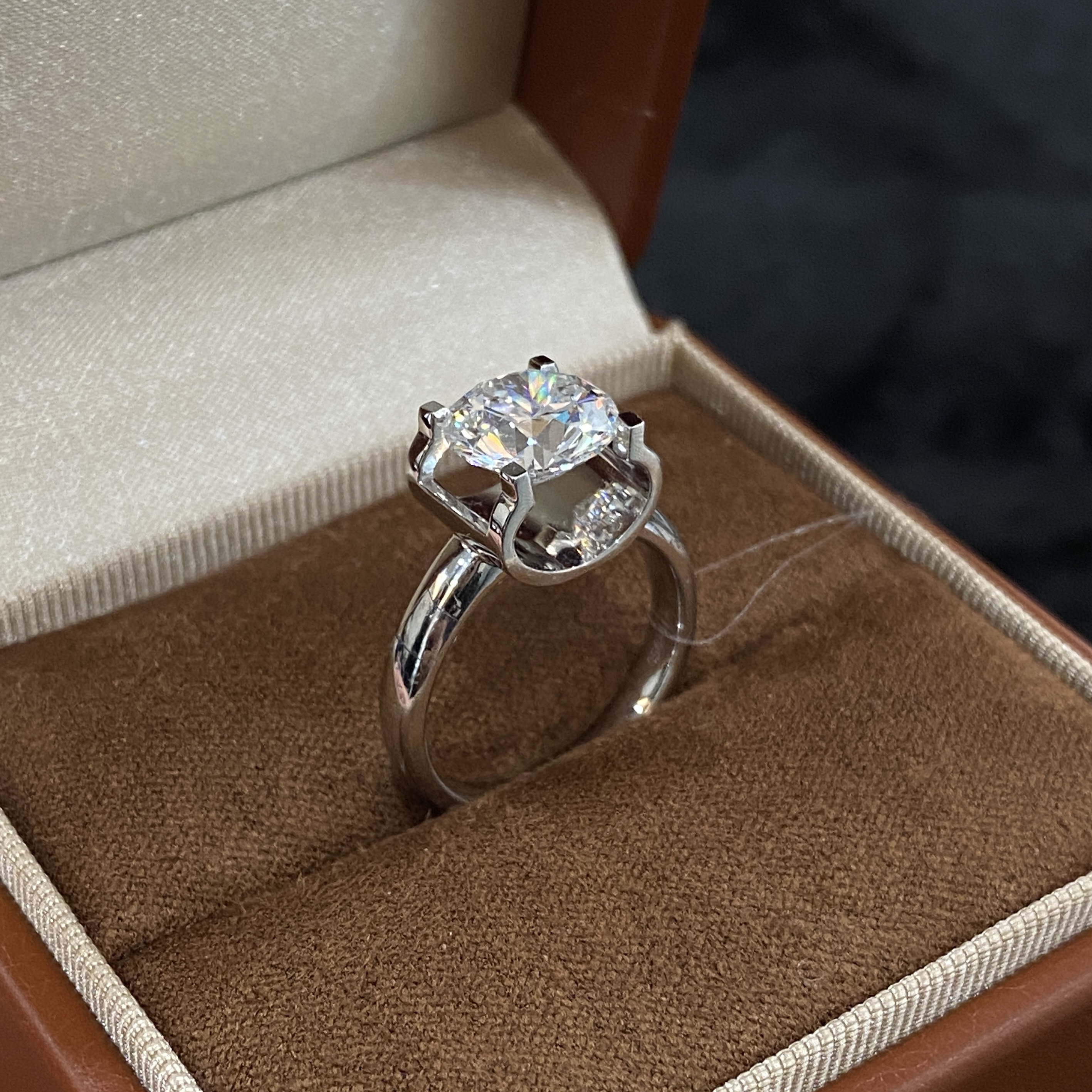 实验室培育钻石PT950铂金 中古风 培育钻石戒指