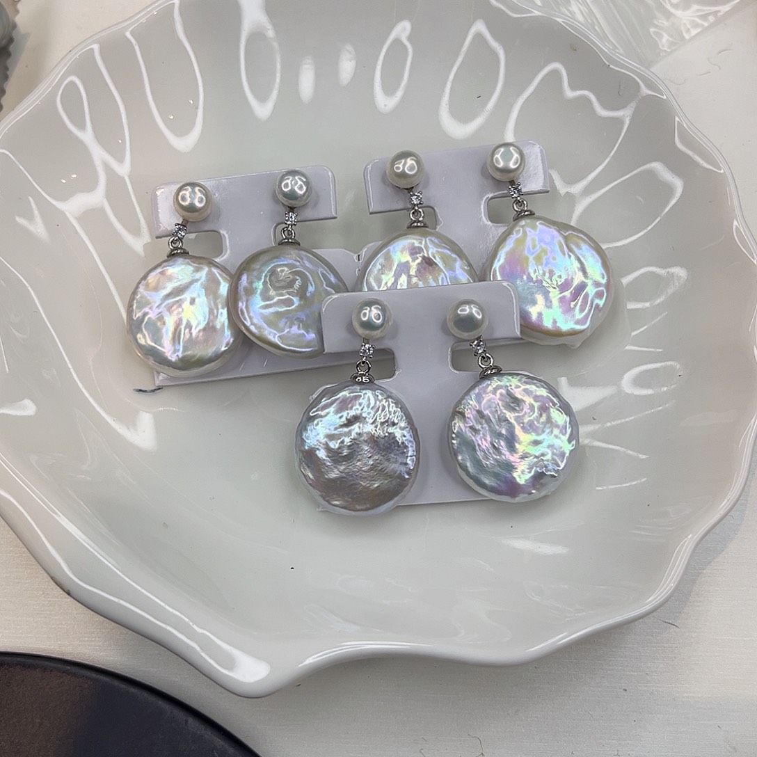 合金淡水珍珠耳饰