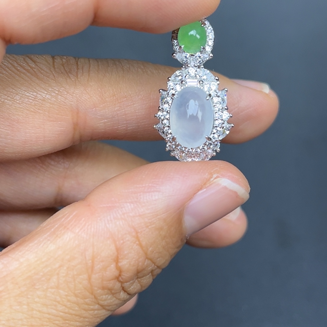 翡翠银S925镶嵌戒指