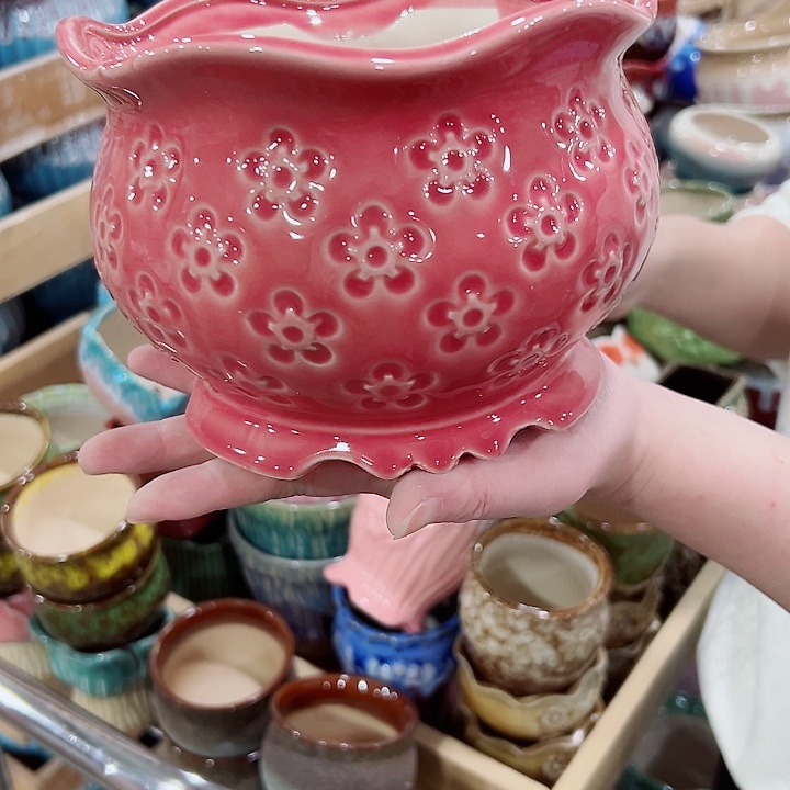 有孔.凑满10元发货多肉陶瓷花盆！