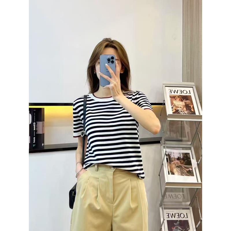 G黑白条纹短袖 时尚百搭721