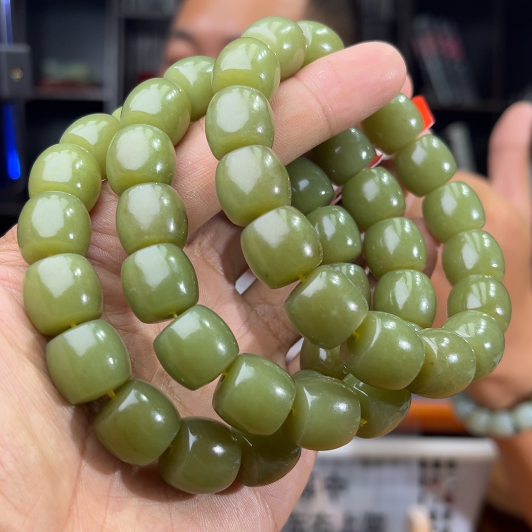 手串未镶嵌和田玉纯天然新疆若羌青黄口卡14多样性发其一