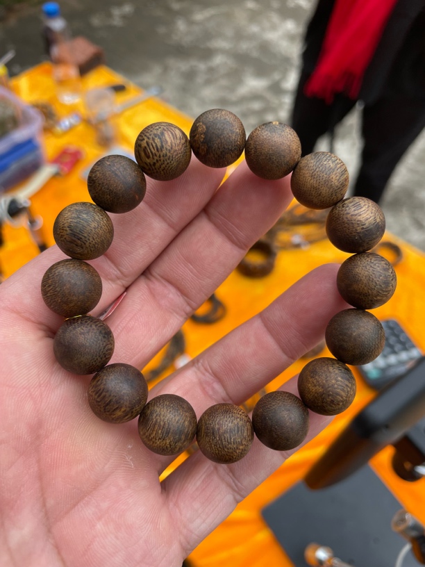红金猊海南奇楠沉香手串1.4圆珠单圈20g+ 027045