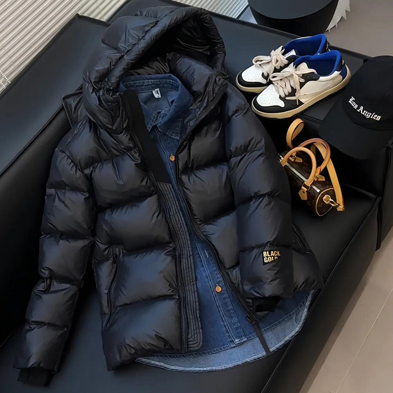 黑金羽绒服女冬季新款潮流小个子宽松黑色面包服加厚保暖短款外套