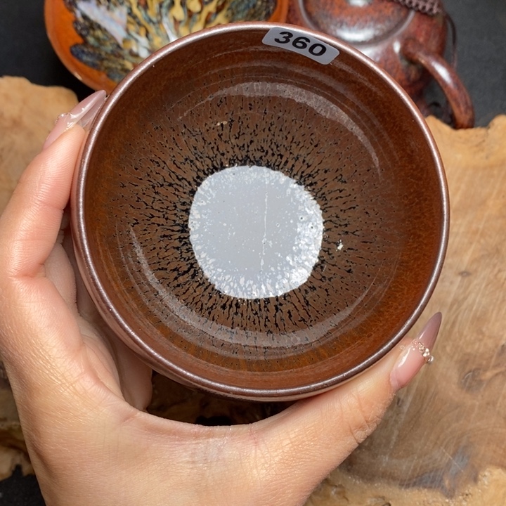 蔚***空茶盏建窑建盏主人杯360微瑕