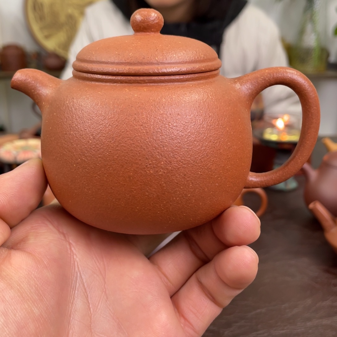 茶壶紫砂袍尊纯红降坡