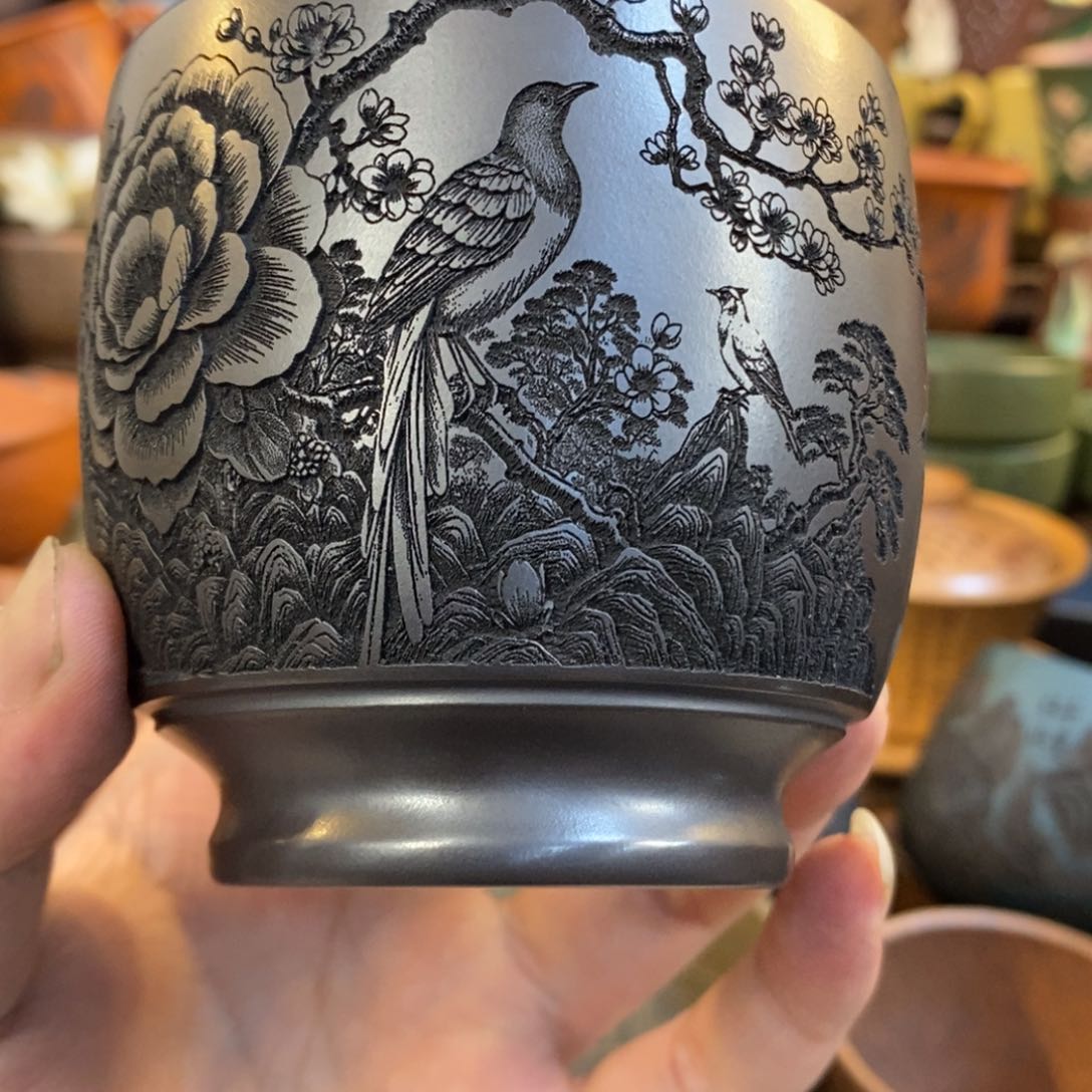 紫砂杯子宜兴全手工紫砂杯