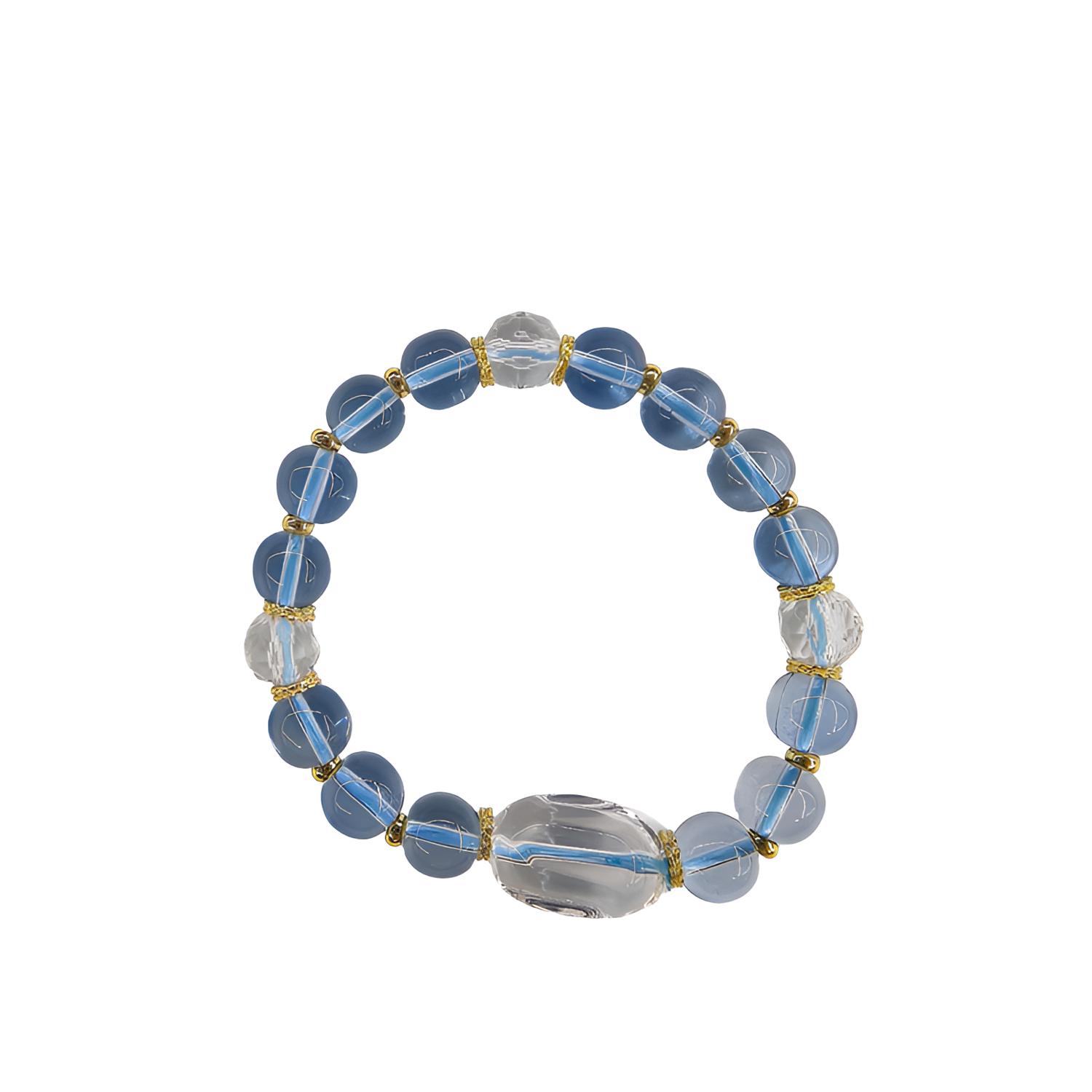 库存处理）高定珠宝海蓝宝白水晶手串设计款S1406多样性只发其一