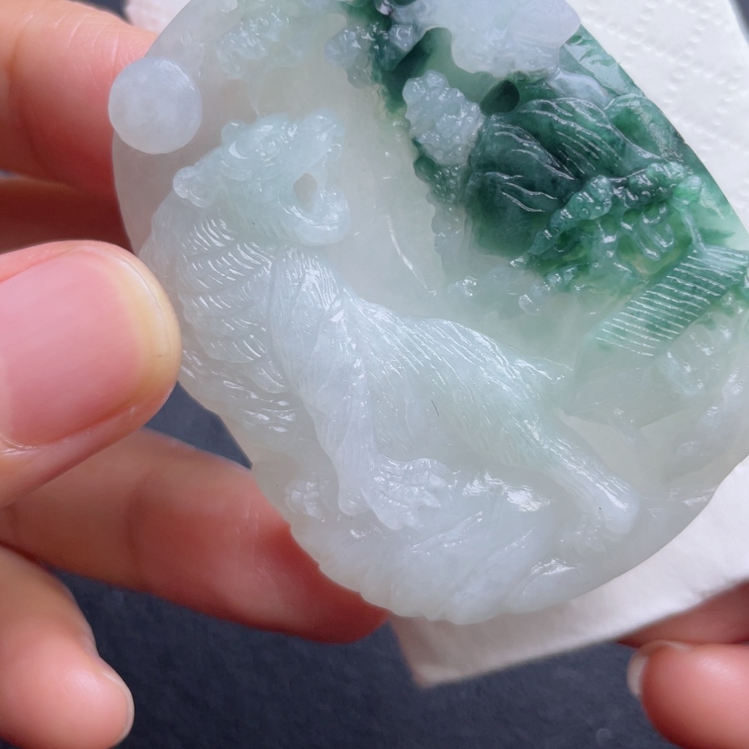 风***8定制翡翠未镶嵌翡翠吊坠