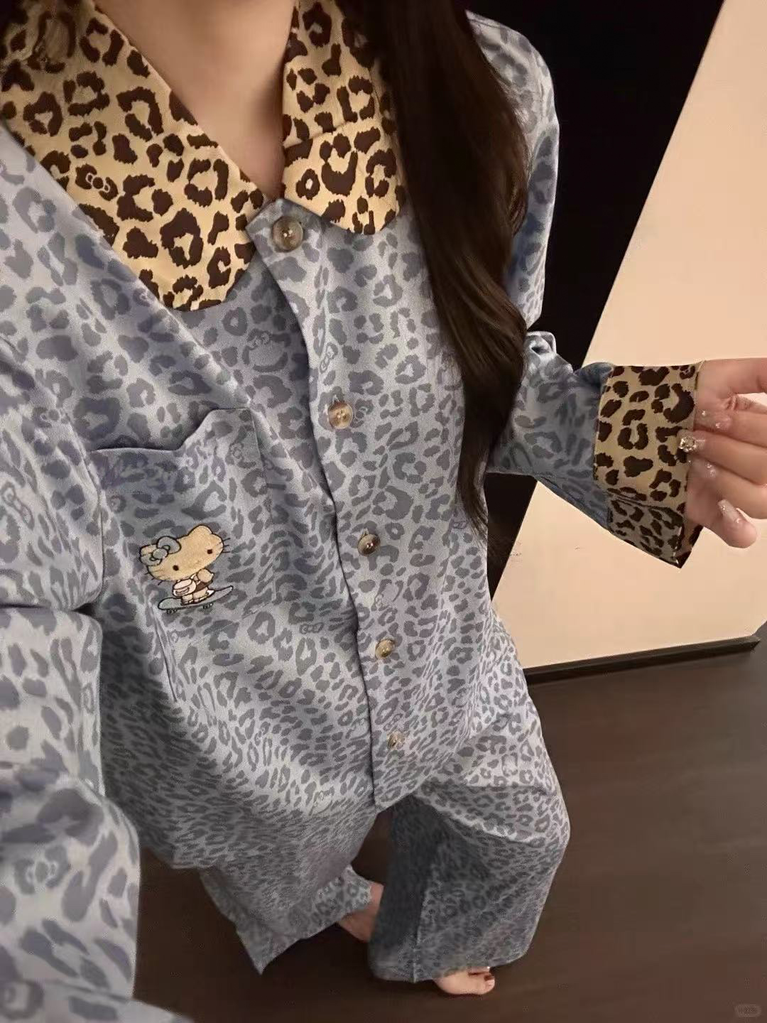 【长袖云朵绵】春秋韩版可爱睡衣设计感少女家居服小众套装