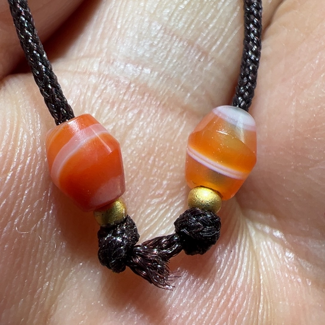 玻璃颈饰墨白藏传出品28