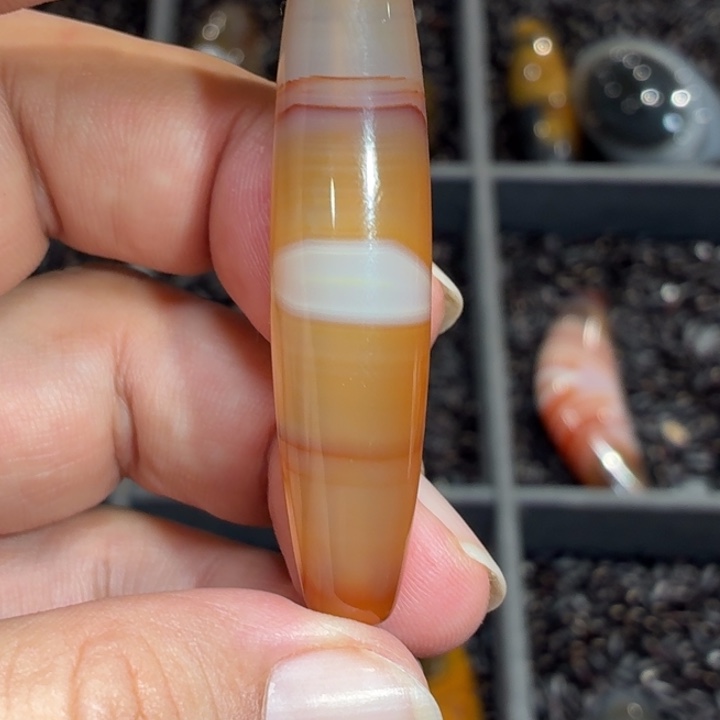 星***痕玛瑙/玉髓散珠_HEIMORI 天然天珠