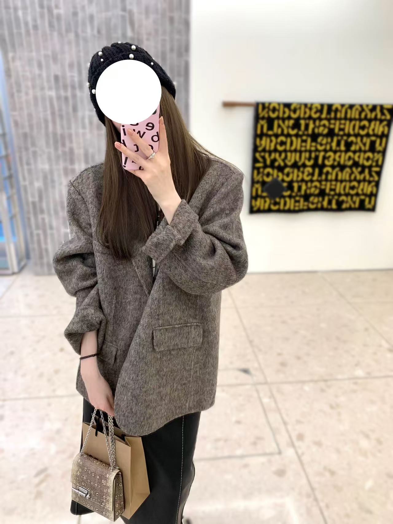 【爱丽丝】2025复古气质宽松西装大衣女韩系简约外套（干洗）