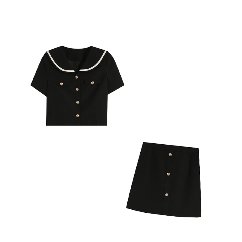 五季家大码显瘦2025减龄洋气上衣遮肉半身裙套装两件套ZL106485