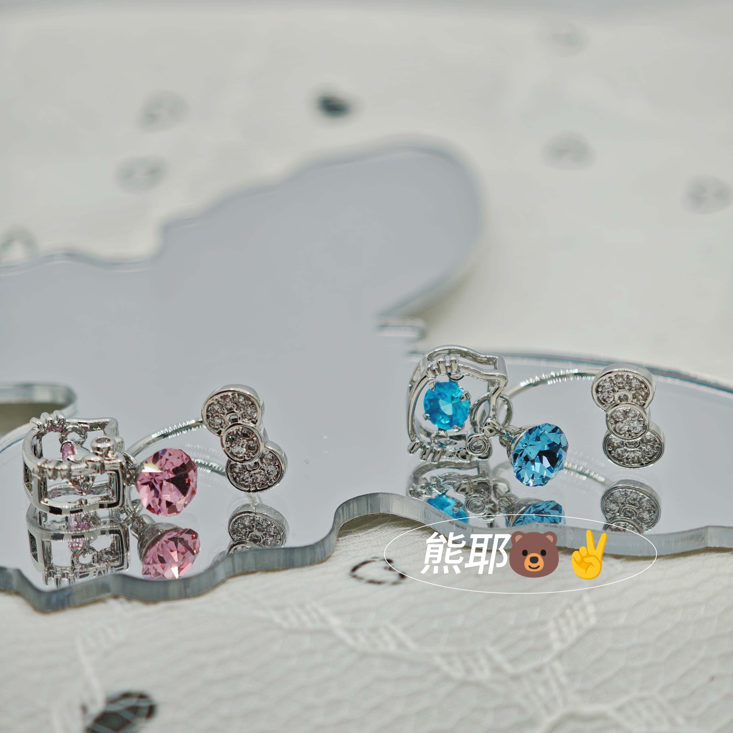 钛钢耳饰 蝴蝶结跳动的心小众耳钉百搭钛钢耳钉耳骨钉耳锅马蹄环