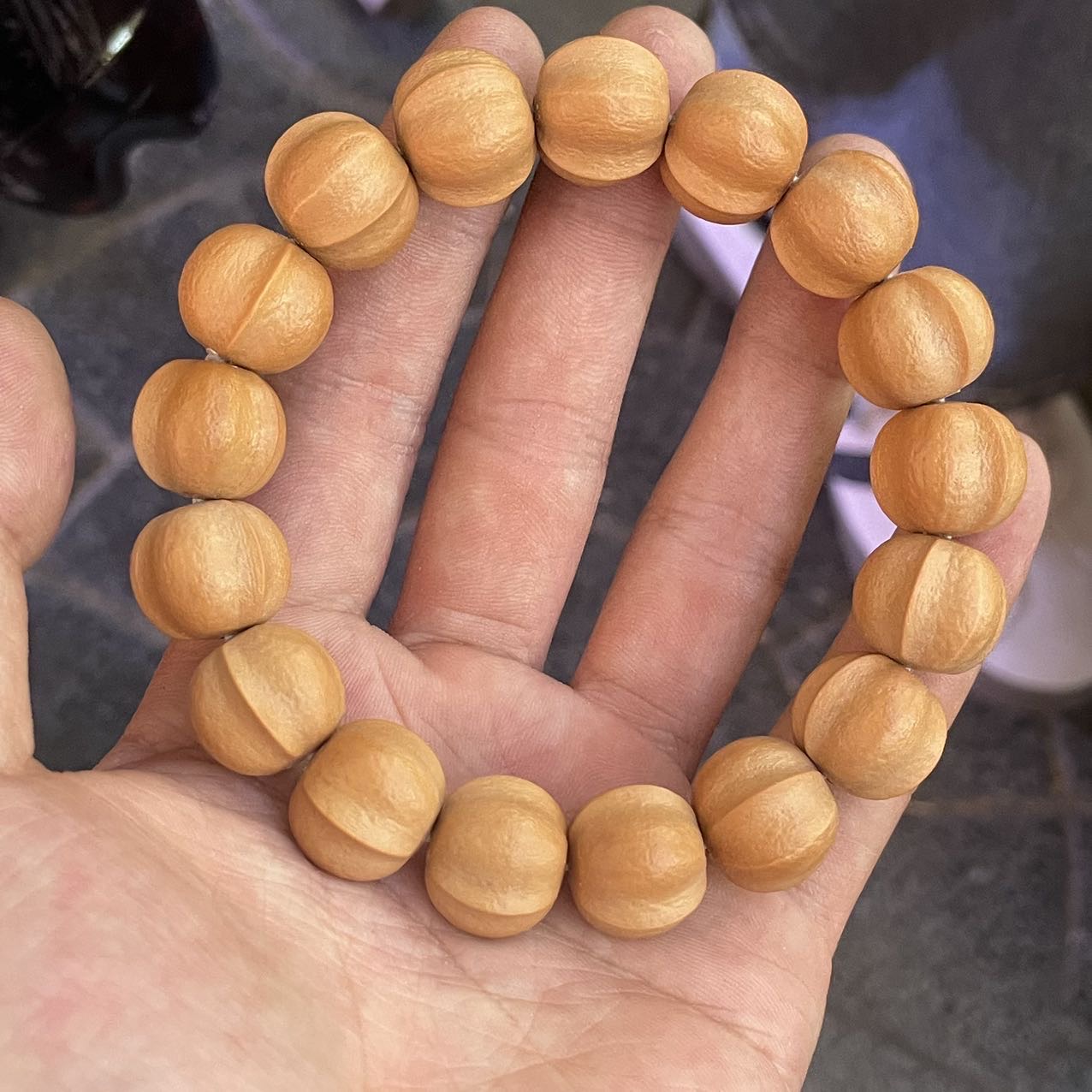 【小桃红专属】LM43170-猴头雕刻鲨鱼背龙炎单圈手串-14mm左右