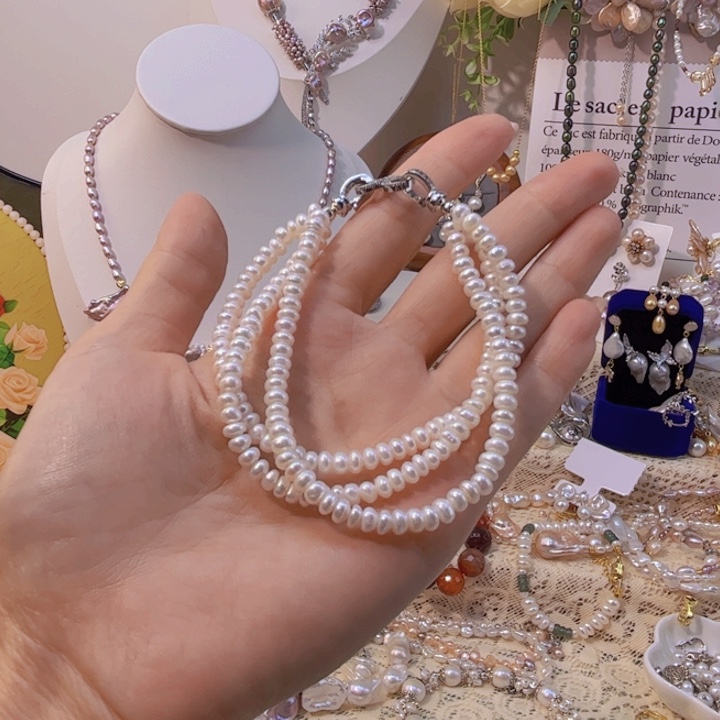 淡水珍珠手绳银S925镶嵌